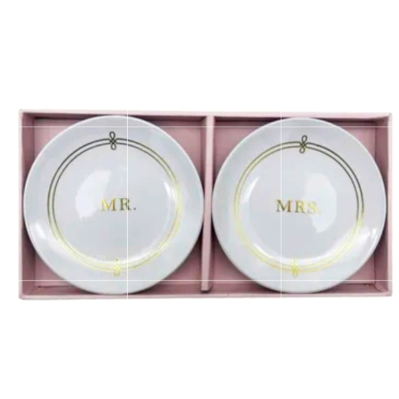 Mr. And Mrs. Ring Holder Dishes New in Sealed original packaging - Picture 1 of 5